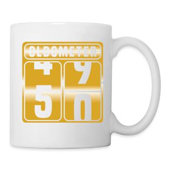 Gold Birthday Tee "Oldometer 50" For Anyone Who's - Mug - white - Right