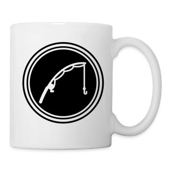 Icône de pêche à la canne à pêche - Mug blanc - blanc - Droite