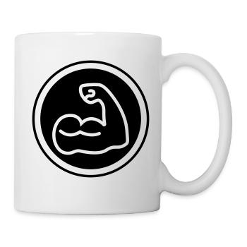 Muscles dumbbell icon - Mug - white - Right