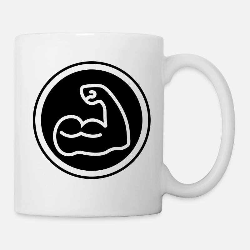 Muskeln hantel icon - Tasse - Weiß