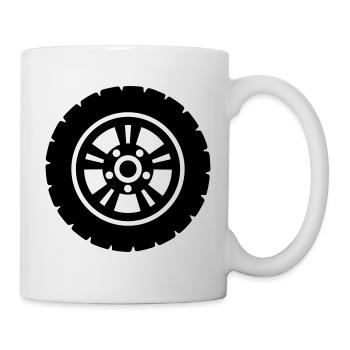 Réglage des pneus - Mug blanc - blanc - Droite