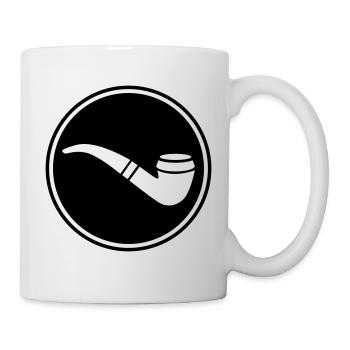 Pfeife rauchen - Tasse - Weiß - Rechts