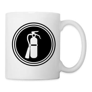 Symbole d’extincteur - Mug blanc - blanc - Droite