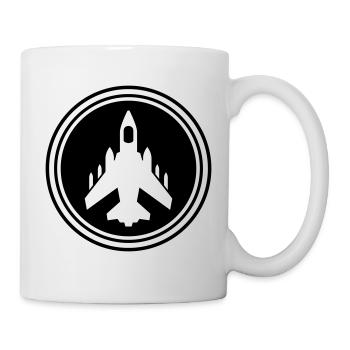 Airplane jet symbol - Mug - white - Right