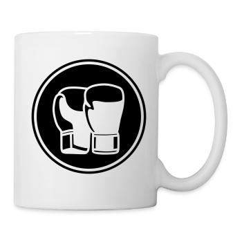 Symbole des gants de boxe - Mug blanc - blanc - Droite