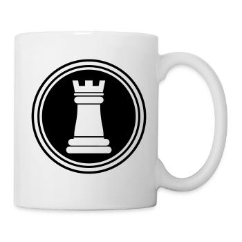 Schachfigur Turm - Tasse - Weiß - Rechts