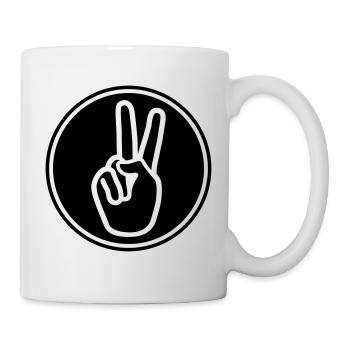 Hand Peace - Tasse - Weiß - Rechts