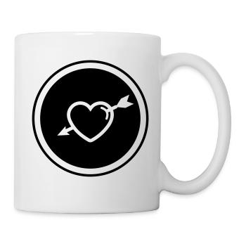 Flèche du symbole du cœur - Mug blanc - blanc - Droite