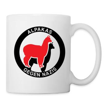 Alpakas gegen Nazis - Tasse - Weiß - Rechts