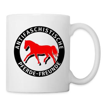 Antifaschistische Pferde-Freunde Antifa Humor - Tasse - Weiß - Rechts