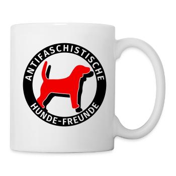Antifaschistische Hunde-Freunde Antifa Humor - Tasse - Weiß - Rechts