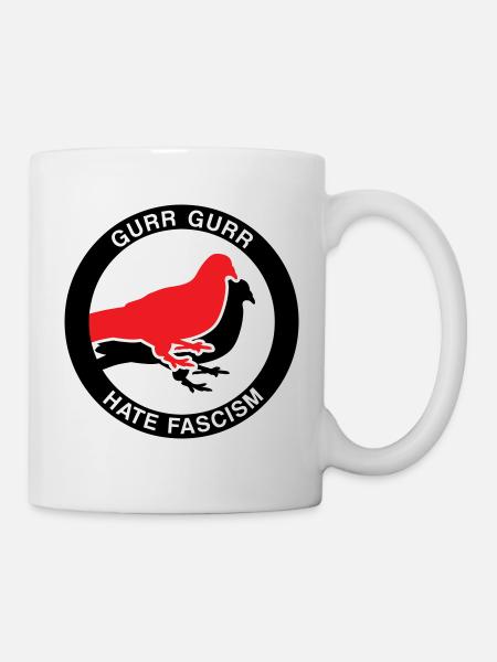 Antifascisme amoureux des oiseaux - Mug blanc - blanc