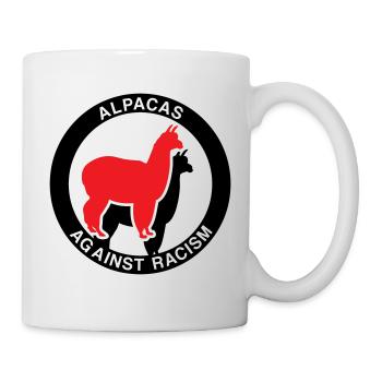 Alpagas contre le racisme - Mug blanc - blanc - Droite