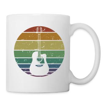 Rétro Guitare Acoustique Guitariste Guitariste Cadeau - Mug blanc - blanc - Droite