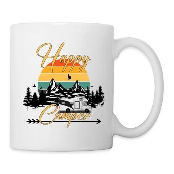 Happy Camper Motorhome Mountains Sunset - Mug - white - Right