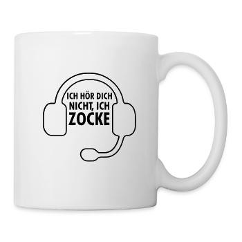Ich hör dich nicht ich zocke schwarz - Tasse - Weiß - Rechts