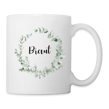 JGA Braut Shirt Junggesellinnenabschied Eukalyptus - Tasse - Weiß - Rechts