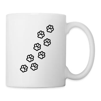 Pfoten von Hund und Katze - Tasse - Weiß - Rechts