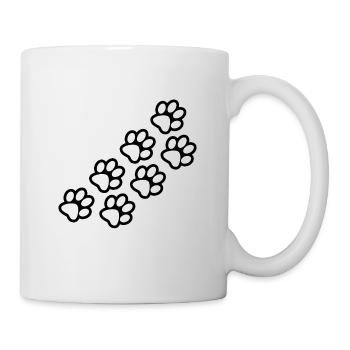 Pattes de chien et de chat - Mug blanc - blanc - Droite