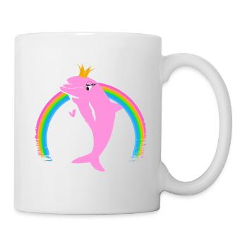 Rainbow Dolphin Golden Crown Pink - Mug - white - Right