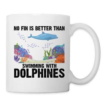 With Dolphins Swimming Dolphin Ocean Sea Mammal - Mug - white - Right