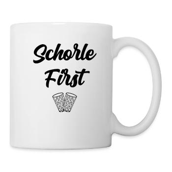 Schorle First Geschenk Pfalz Pfälzer Dubbeglas - Tasse - Weiß - Rechts