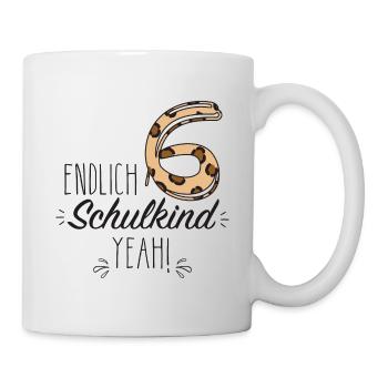 Endlich 6 Schulkind yeah - Tasse - Weiß - Rechts