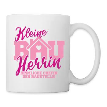 Kleine Bauherrin Spruch Baustelle Hausbau Mädchen - Tasse - Weiß - Rechts