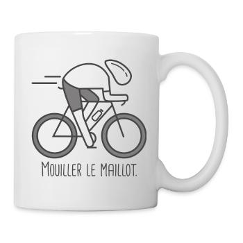 velo vélo vélos velos cycliste Mouiller le maillot - Mug blanc - blanc - Droite