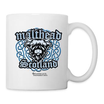 Malt Whiskey Malthead keltisches Zopfmuster - Tasse - Weiß - Rechts