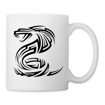 Schlange Kobra Tribal Tattoo - Tasse - Weiß - Rechts