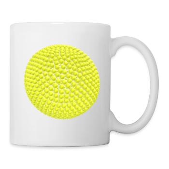 Gelbe Bälle als Kugel - Tasse - Weiß - Rechts