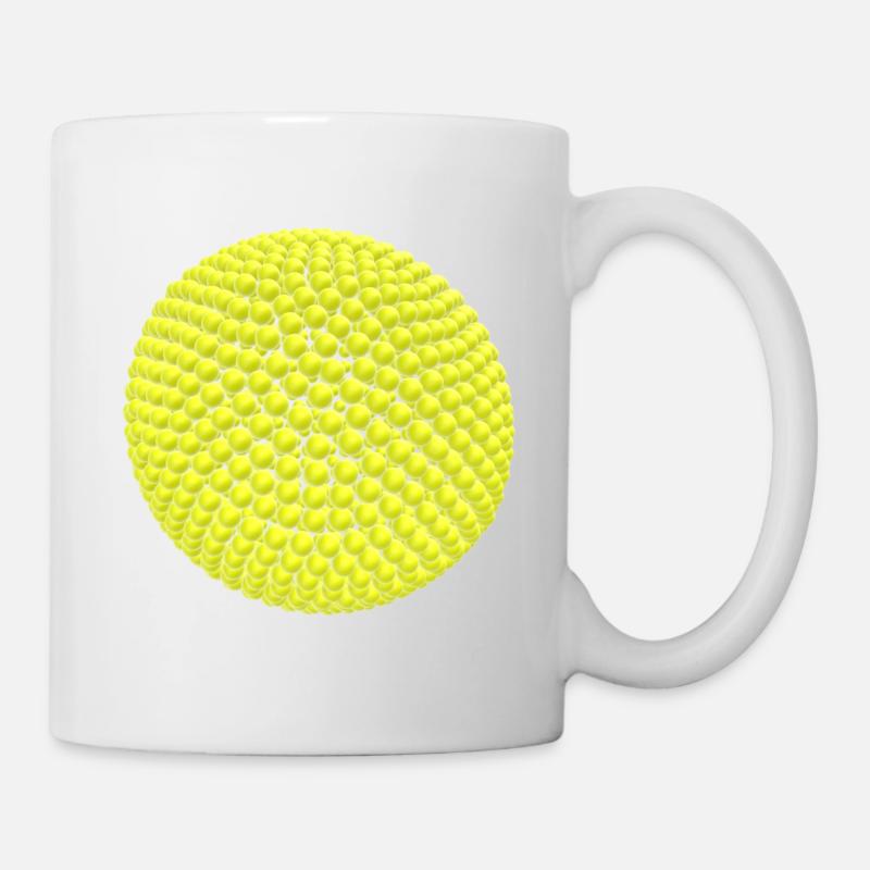 Gelbe Bälle als Kugel - Tasse - Weiß