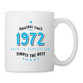 Original seit 1972 Geburtstag simply the best Star - Tasse - Weiß - Rechts