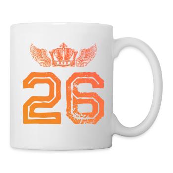 26 Zahl Krone - Tasse - Weiß - Rechts