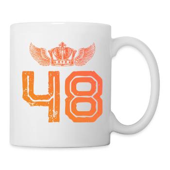 48 Zahl Krone - Tasse - Weiß - Rechts