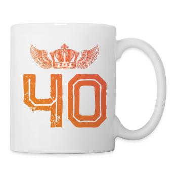 40 Zahl Krone - Tasse - Weiß - Rechts