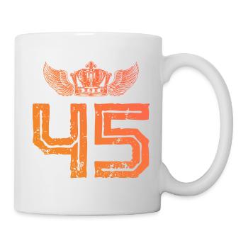 45 Zahl Krone - Tasse - Weiß - Rechts
