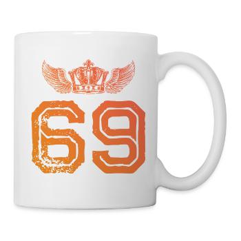 69 Zahl Krone - Tasse - Weiß - Rechts
