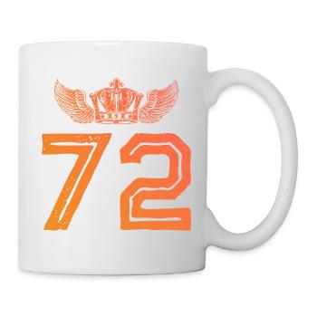 72 Zahl Krone - Tasse - Weiß - Rechts