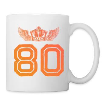 80 Zahl Krone - Tasse - Weiß - Rechts