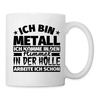 Metall Geschenk lustig Himmel Hölle - Tasse - Weiß - Rechts