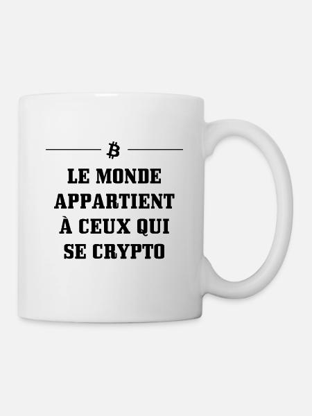 Le monde appartient à ceux qui se crypto - Mug blanc - blanc