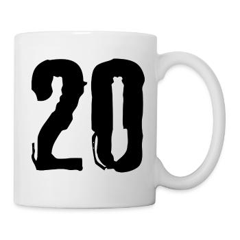 20 Zahl Trikot - Tasse - Weiß - Rechts
