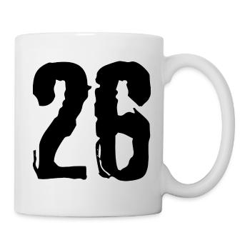 26 Zahl Trikot - Tasse - Weiß - Rechts