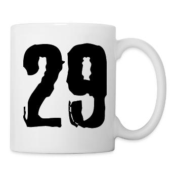 29 Zahl Trikot - Tasse - Weiß - Rechts