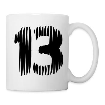 13 Zahl Trikot - Tasse - Weiß - Rechts