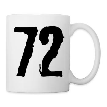 72 Zahl Trikot - Tasse - Weiß - Rechts