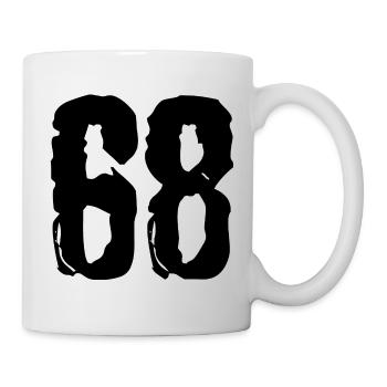 68 Zahl Trikot - Tasse - Weiß - Rechts