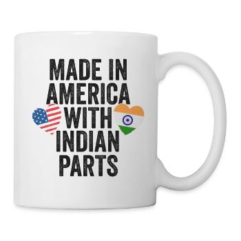 FABRIQUÉ EN AMÉRIQUE AVEC DES PIÈCES INDIENNES - Mug blanc - blanc - Droite